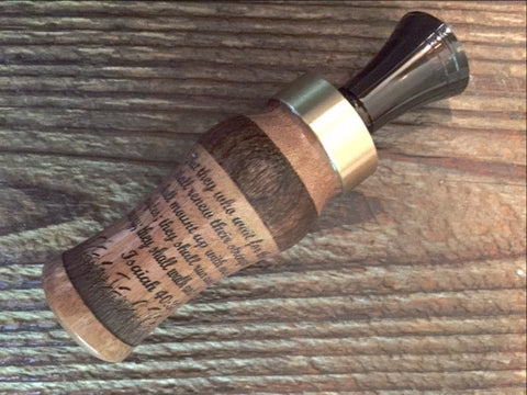 Scripture - Mallard in Flight Over Field Design on Front - Scripture Verse on Back